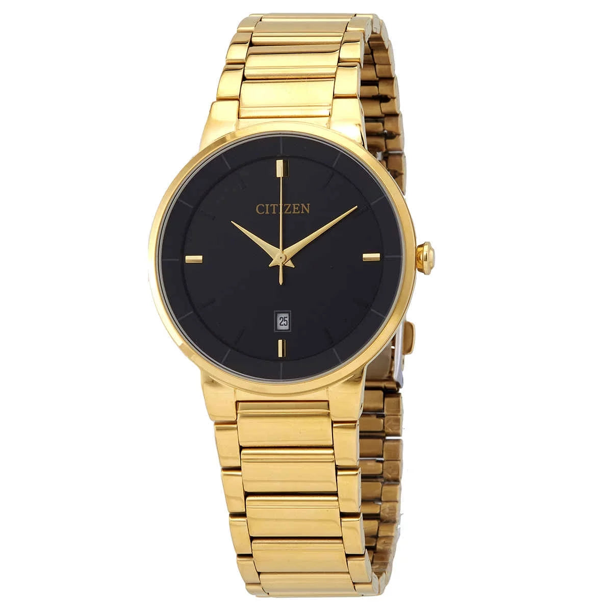 Citizen Quartz Black/Yellow Gold Watch