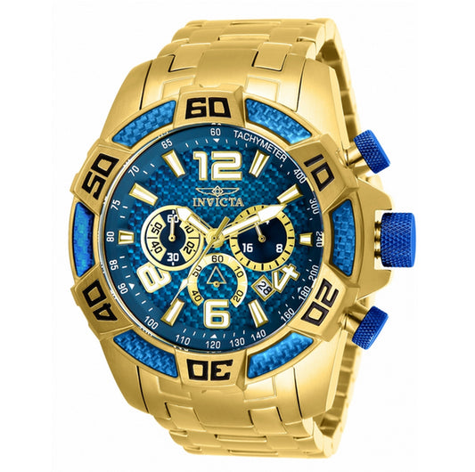 Invicta Men's Pro Diver Gold-Tone Blue Bezel Watch