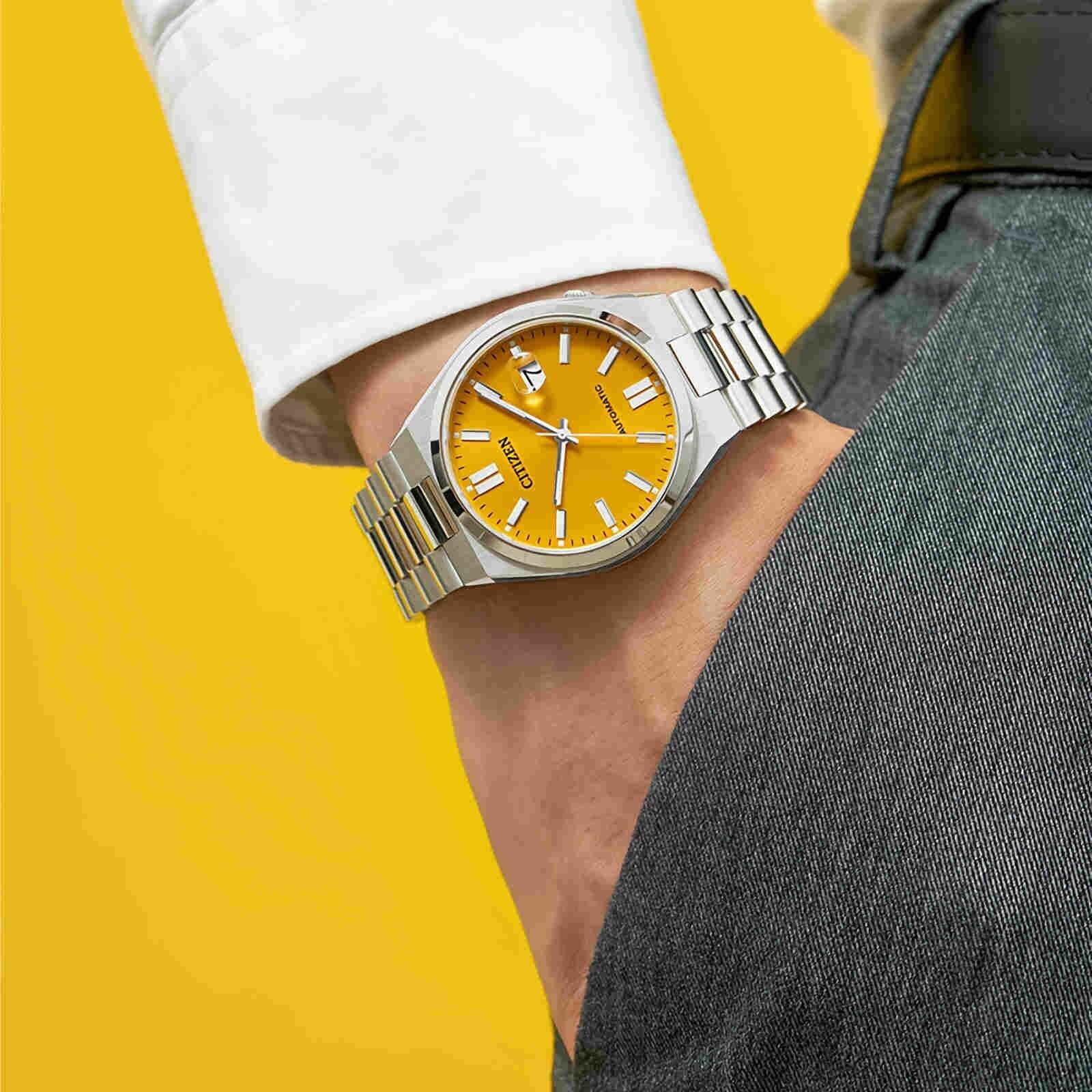 CITIZEN Yellow Dial Steel Watch