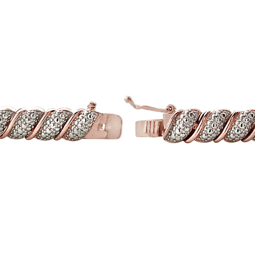 18K Rose Gold/1Ct Diamond Tennis Bracelet