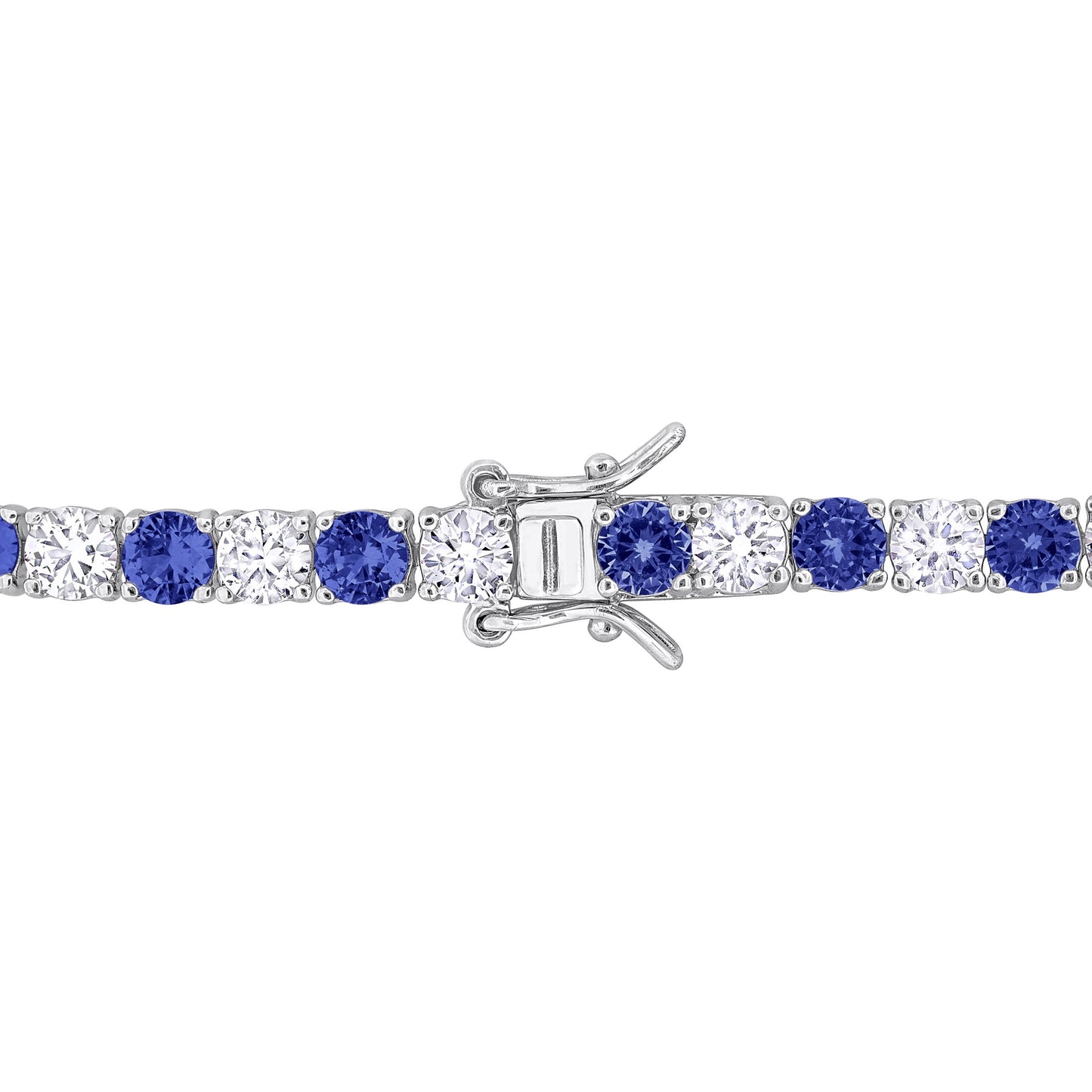 Women's Sapphire/Crystal Sterling Silver Bracelet