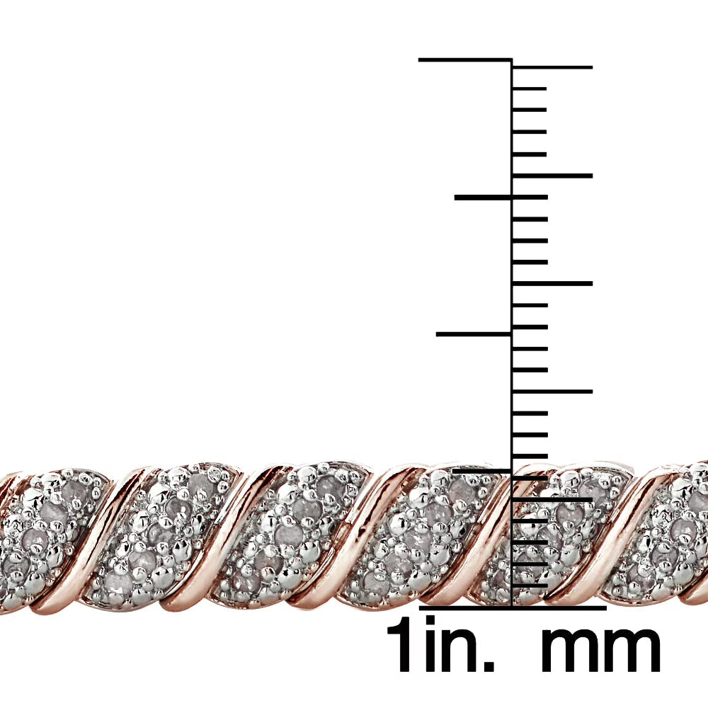 18K Rose Gold/1Ct Diamond Tennis Bracelet